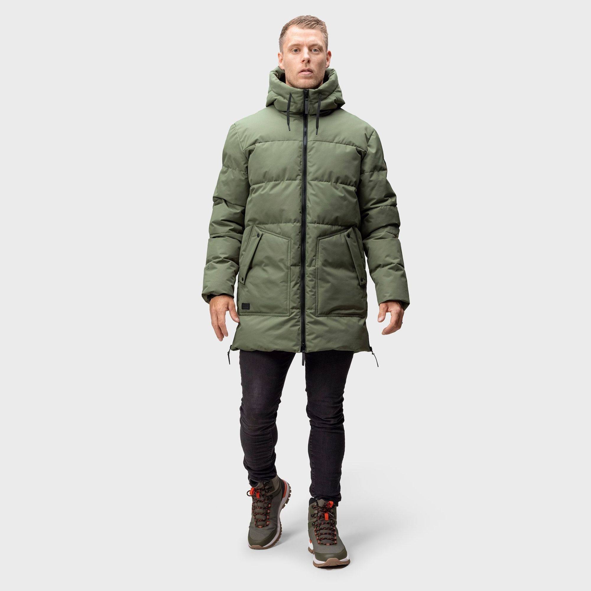 Halti Men's Linjat Puffer Parka - Miesten talvitakki Leaf Green 05