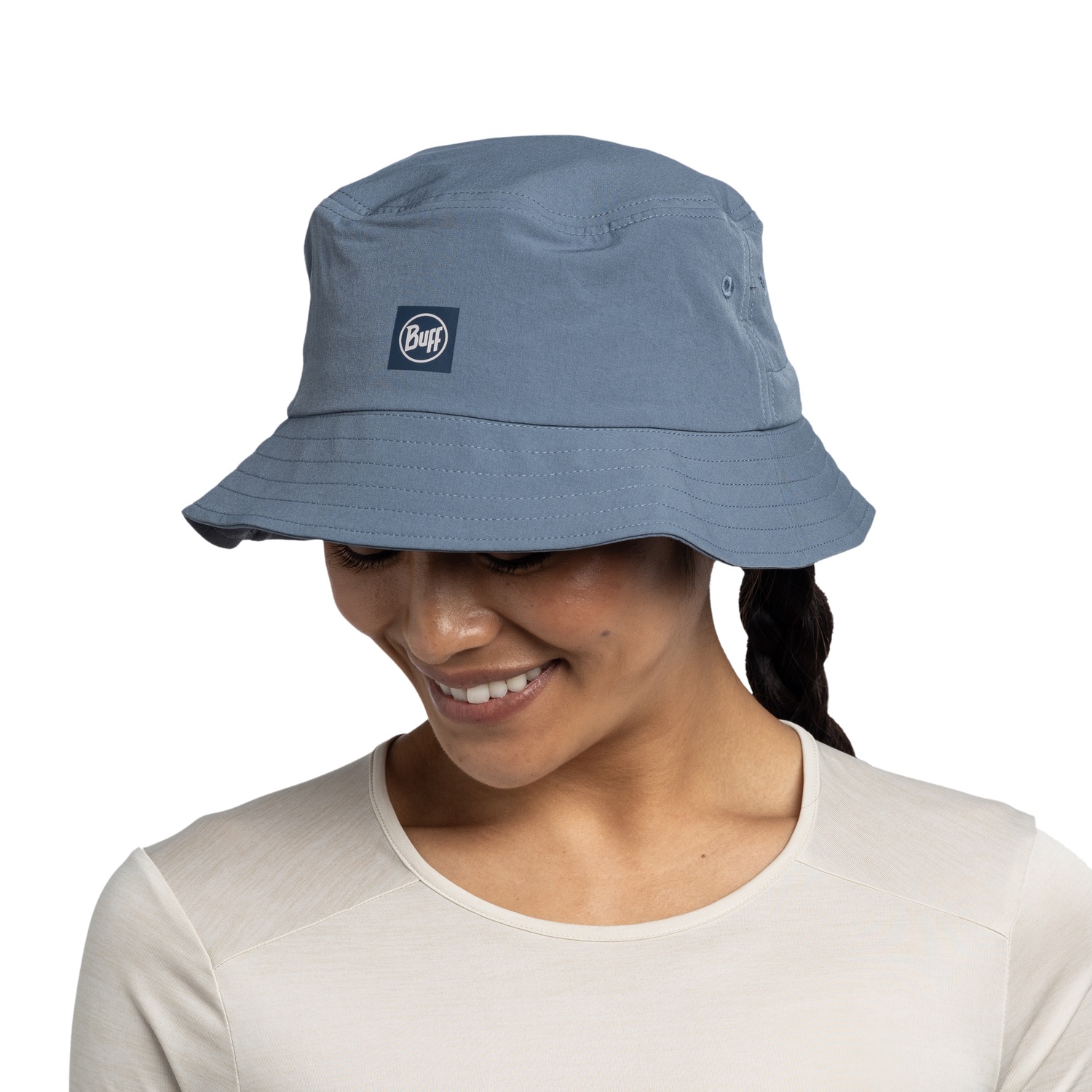 Buff Adventure Bucket Hat Solid Stone Blue  04