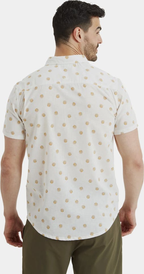 Sherpa Men's Newar Peacock Short Sleeve Shirt Off-White 05