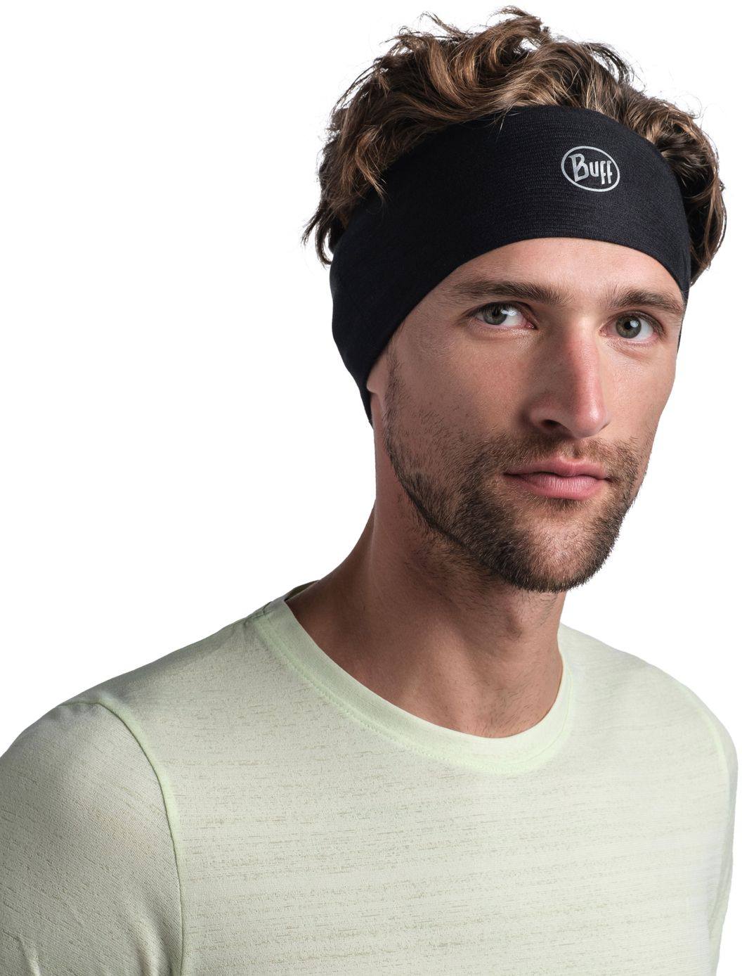 Buff Coolnet UV Wide Headband Black Solid  06