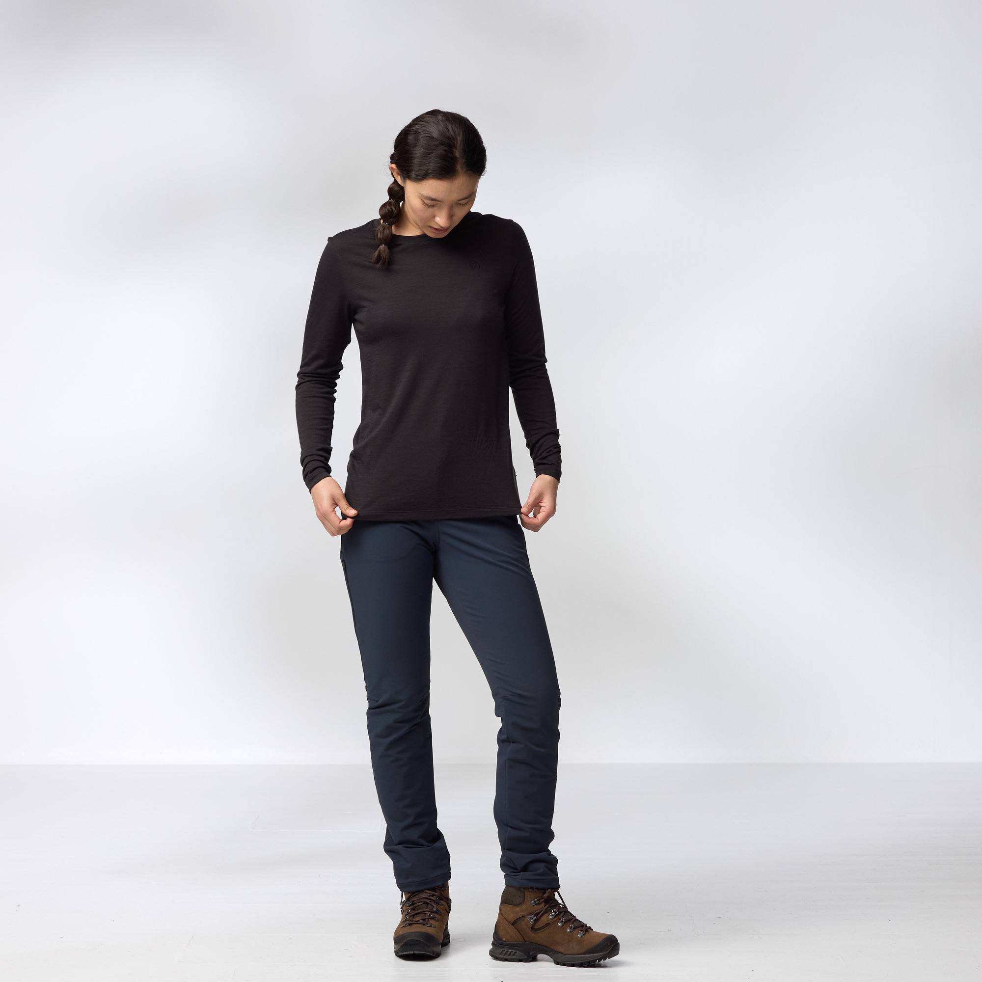 Fjällräven Women's Abisko Wool LS Musta 03