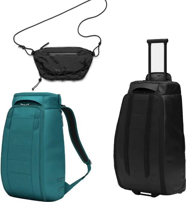 DB Hugger 25L Roamer, Pro Sling 6L, Hugger Roller 90L