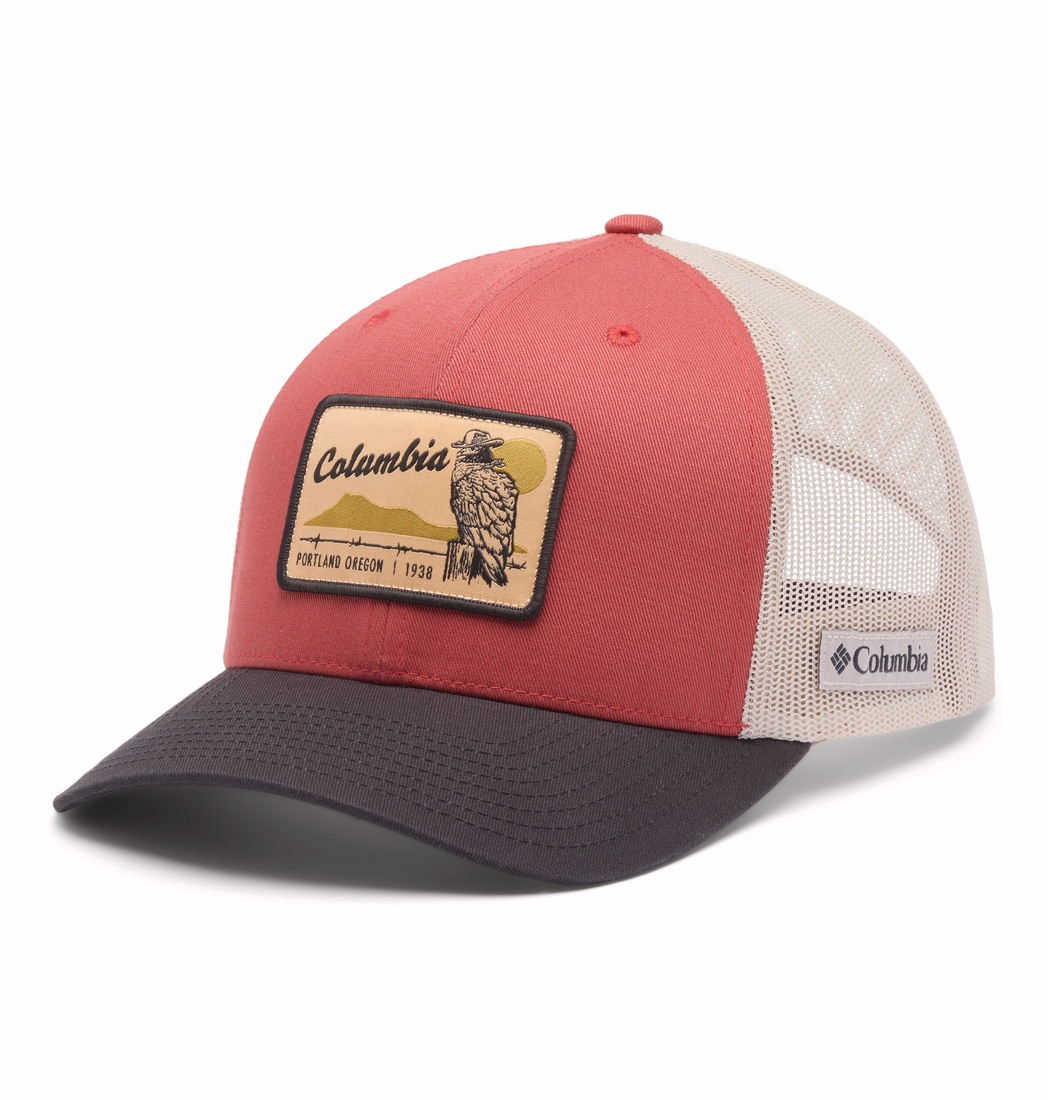 Columbia Mesh Snap Back Hat Washed Red, Heather 06