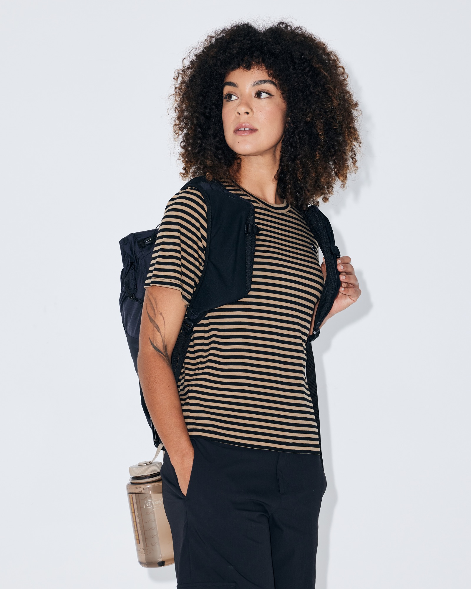 Mons Royale Women's Icon Merino T-Shirt Mr stripe toffee 05