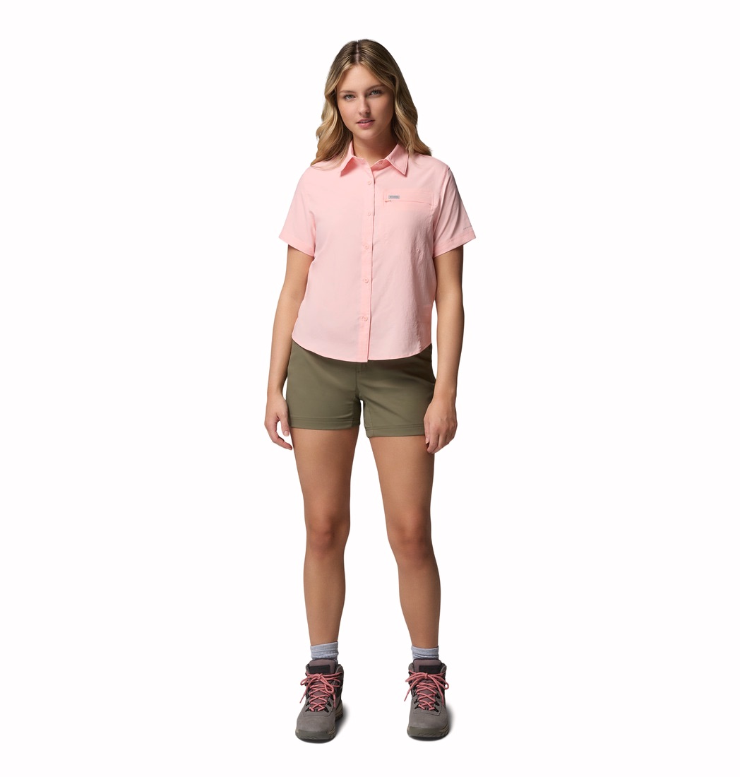 Columbia Women's Silver Ridge Utility II Short Sleeve Shirt Pink Sand 06