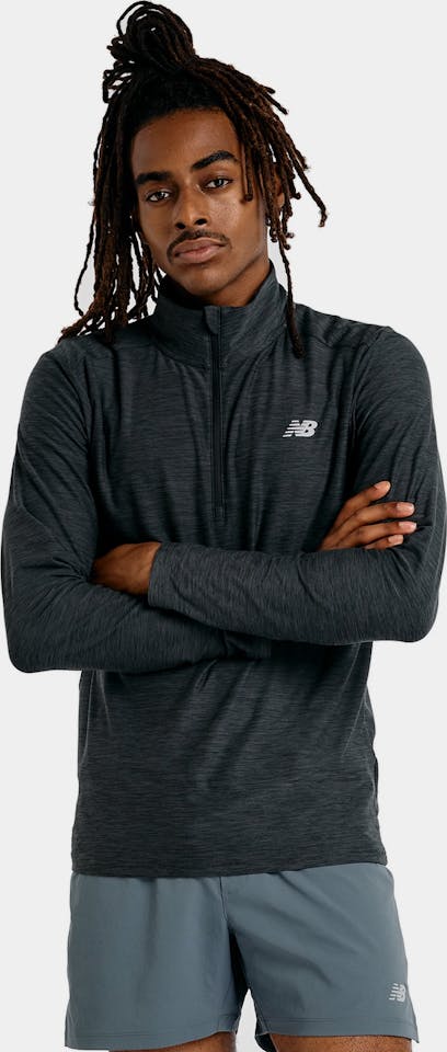 New Balance Men's Space Dye 1/4 Zip Musta 01