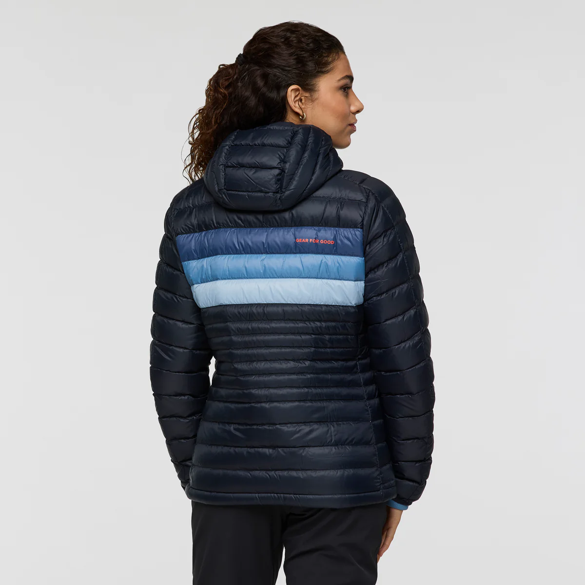 Cotopaxi Women's Fuego Down Hooded - Naisten kevytuntuvatakki Carbon Stripes 03