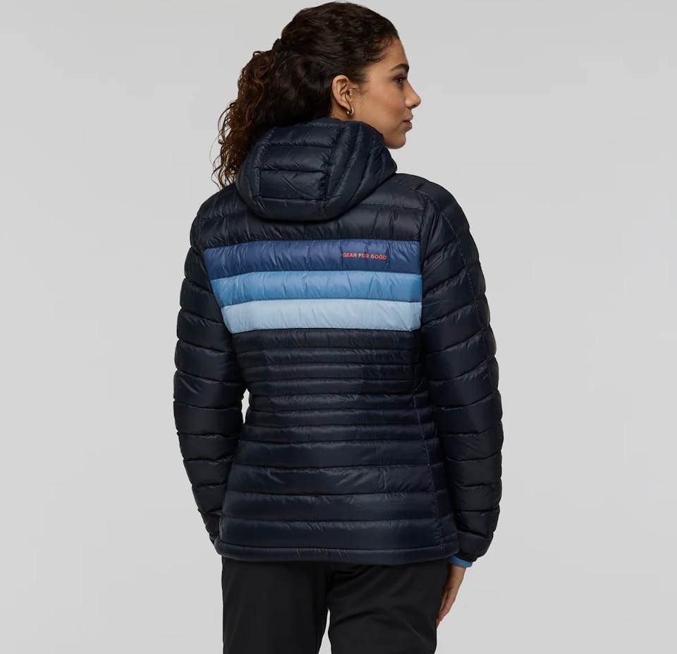 Cotopaxi Women's Fuego Down Hooded - Naisten kevytuntuvatakki Carbon Stripes 03