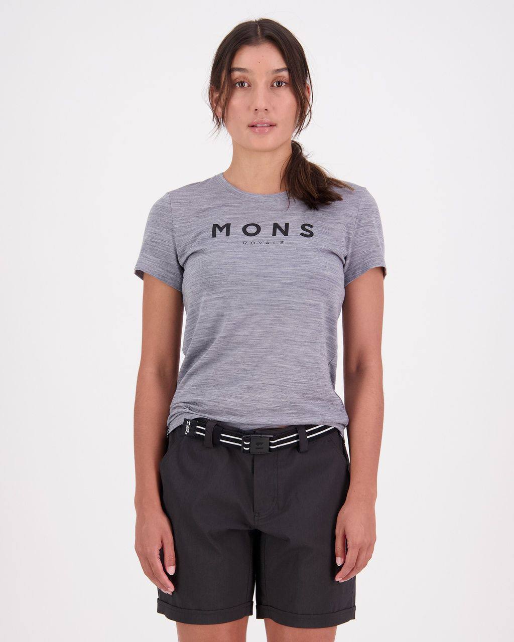 Mons Royale Women's Icon Tee Vaaleanharmaa 02