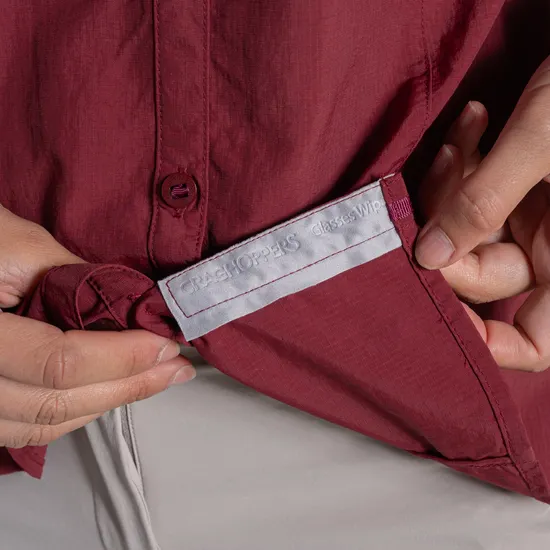 Craghoppers Women's Nosilife Adventure Long Sleeve III Shirt Riad Red 07