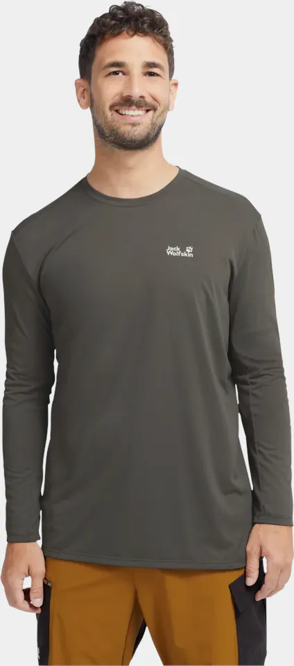 Jack Wolfskin Men's Prelight Suncool Long Sleeve Flint 01