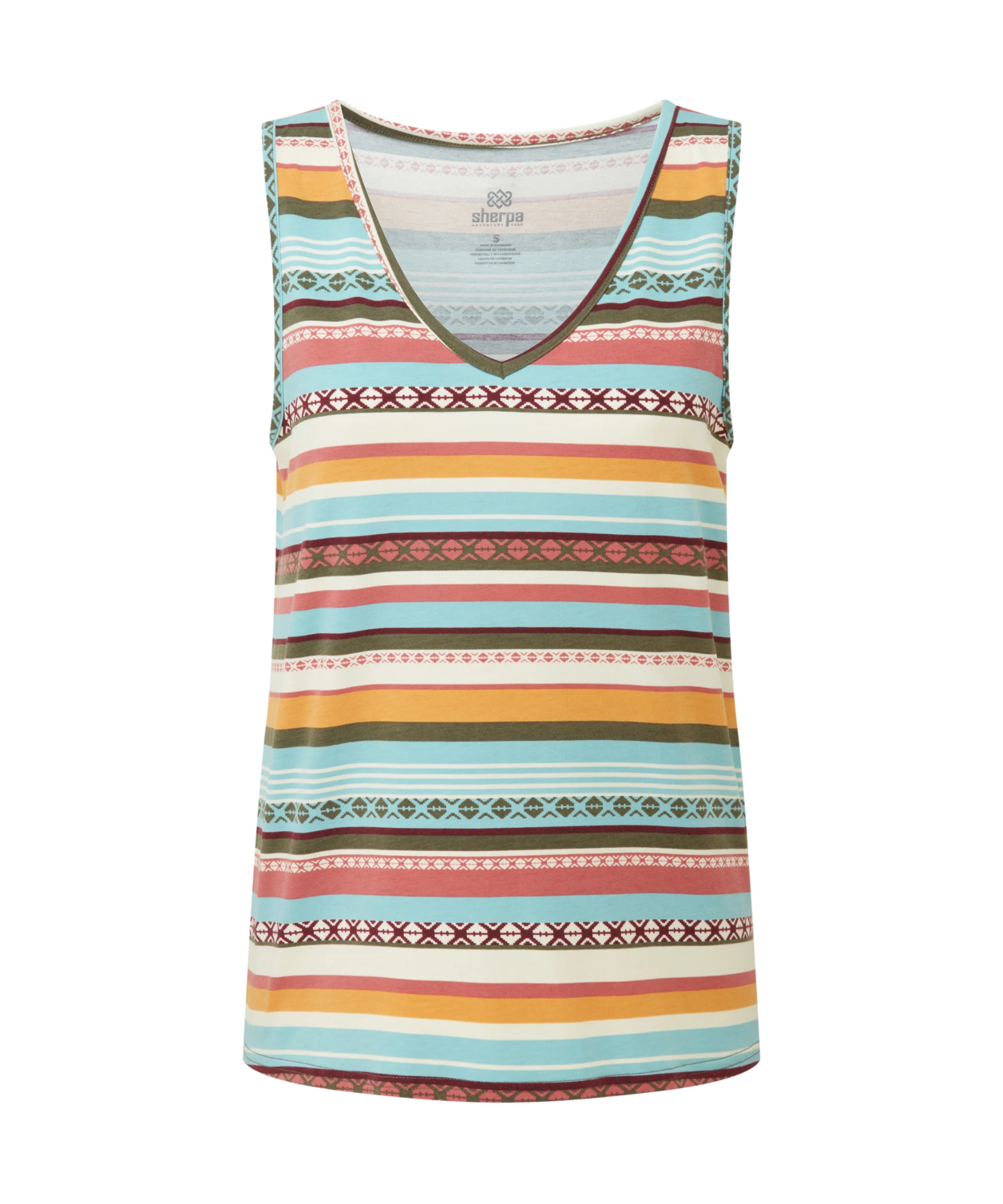 Sherpa Women's Neha V-Neck Tank Top Evergreen Indreni 05