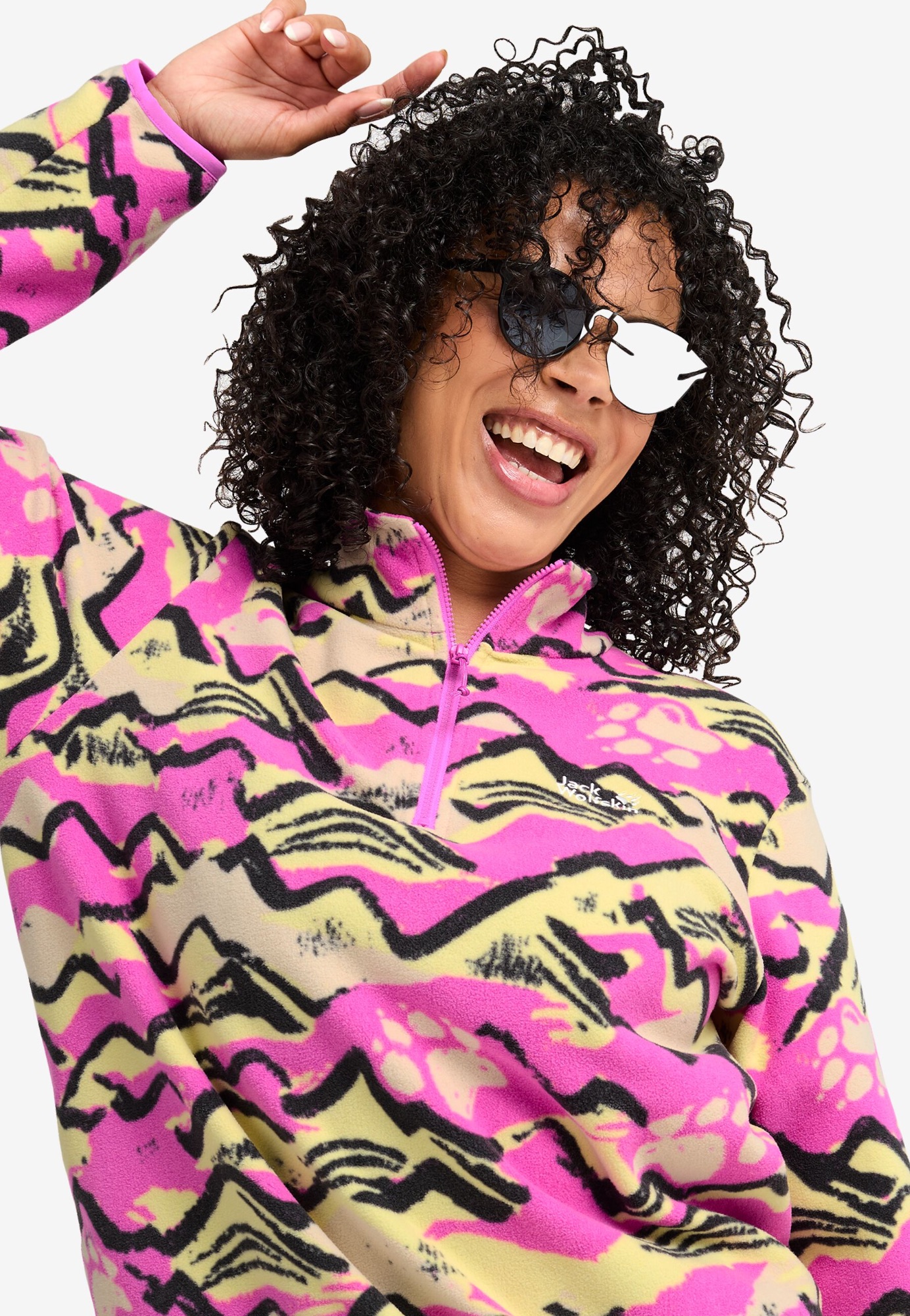 Jack Wolfskin Women's Paw Era 100 Print Half Zip Foxglove 05