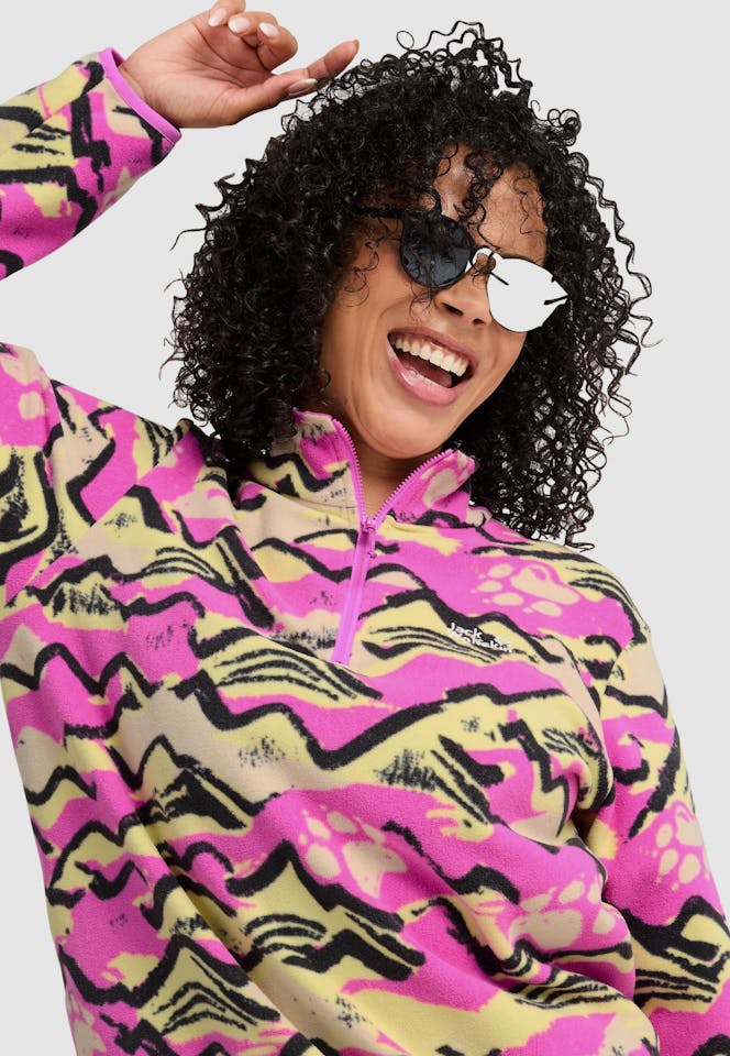 Jack Wolfskin Women's Paw Era 100 Print Half Zip Foxglove 05