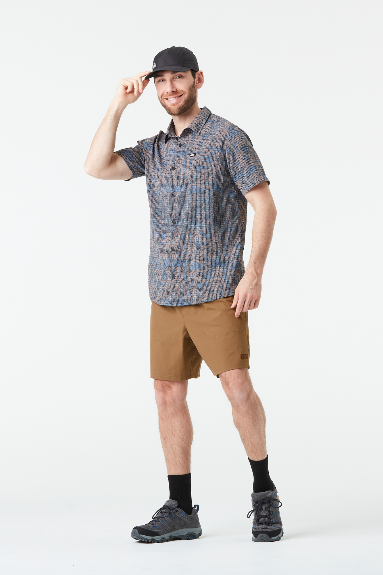 Picture Organic Clothing Men's Klivox Printed Short Sleeve Shirt Sininen 03