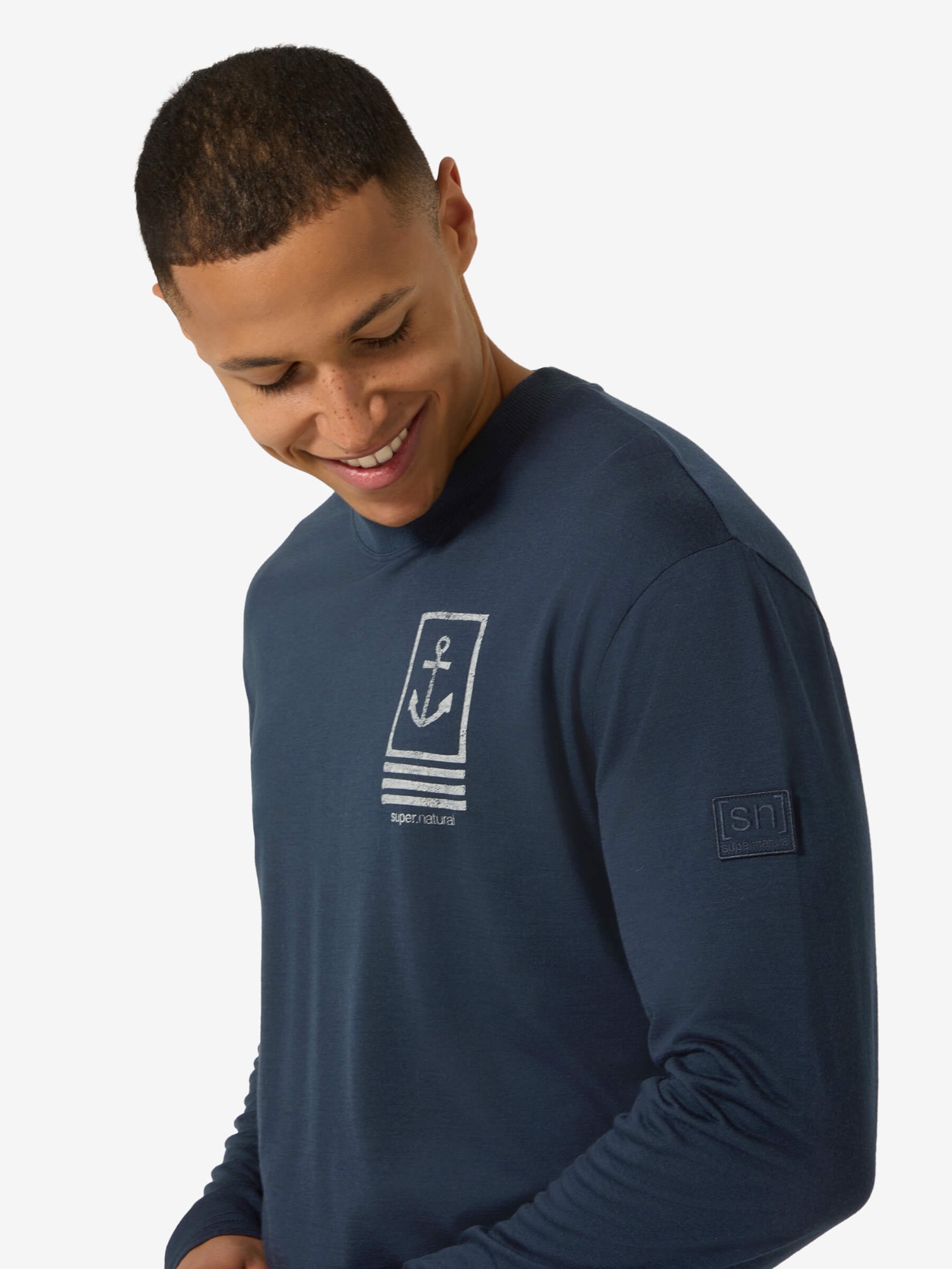 Supernatural Men's Lil Anchor Bio Long Sleeve Blueberry 05