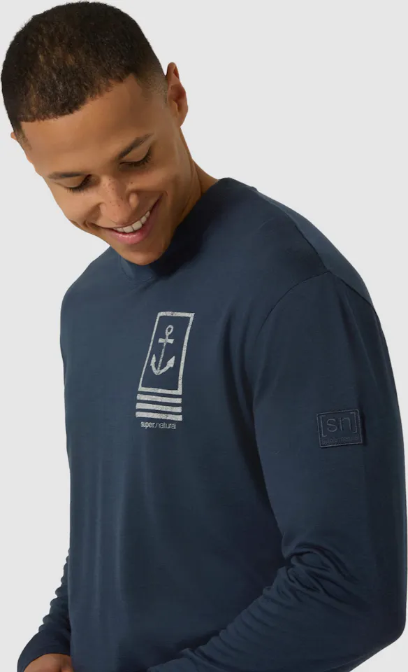 Supernatural Men's Lil Anchor Bio Long Sleeve Blueberry 05