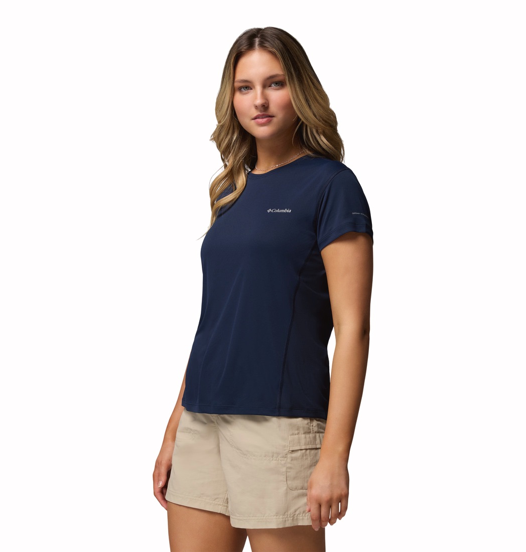 Columbia Women's Zero Rules Light Tee Collegiate Navy, Dark Mountain 02