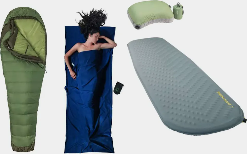 Marmot Varustesetti ulkona nukkumiseen miehille Vihreä 01