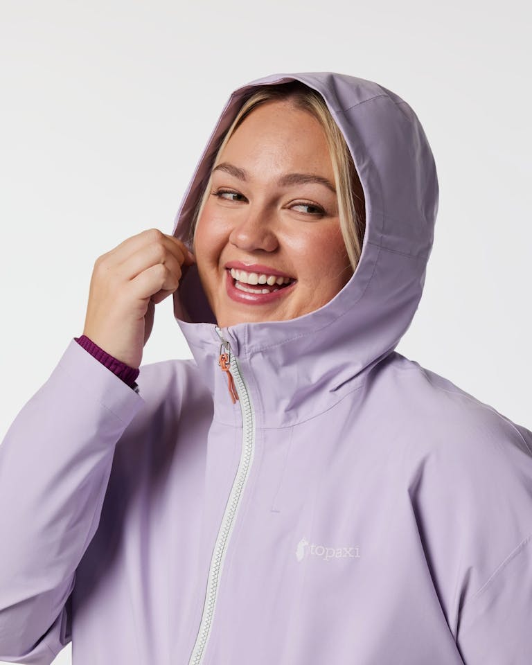 Cotopaxi Women's Cielo Rain Plus Jacket Moonbeam and Aster 07