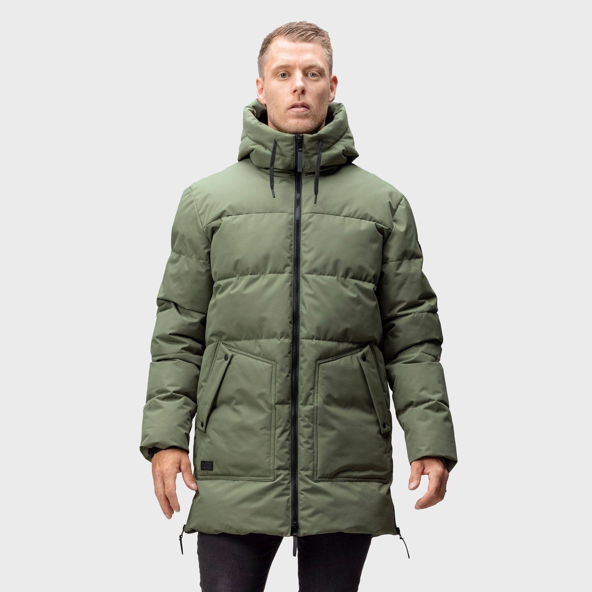 Halti Men's Linjat Puffer Parka - Miesten talvitakki Leaf Green 06