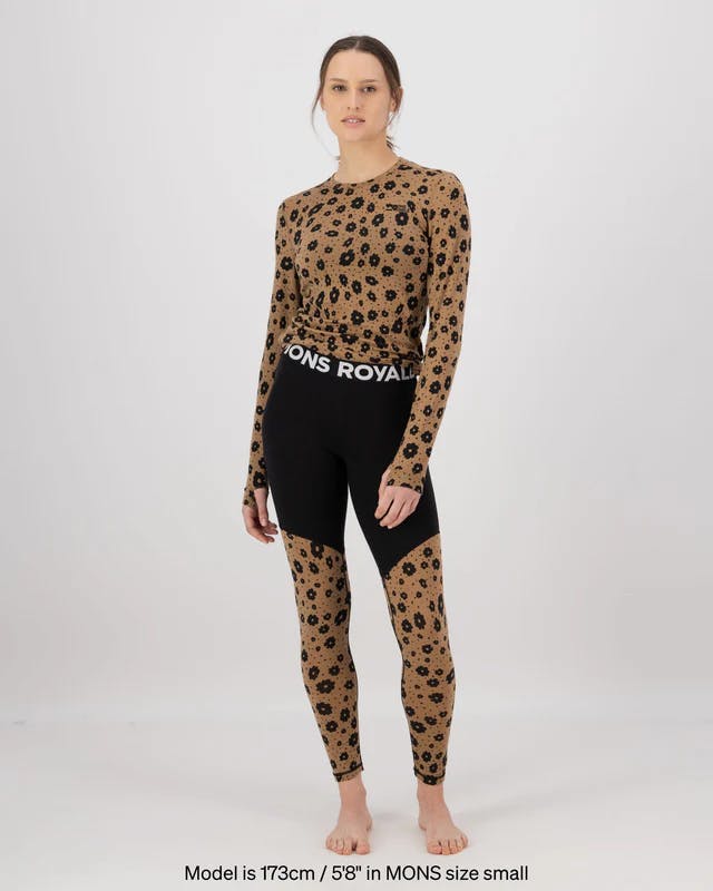 Mons Royale Women's Cascade Merino Legging Aoraki Lily Toffee 02