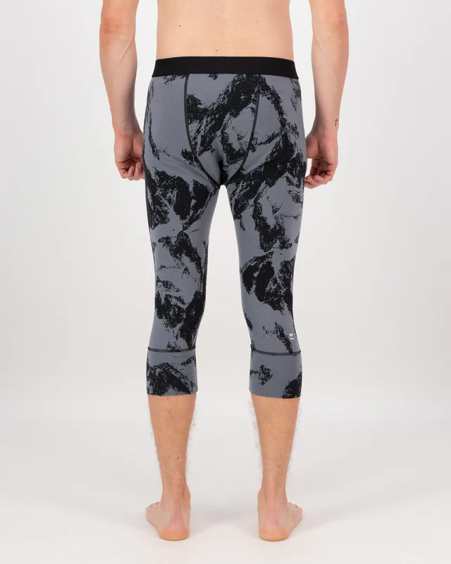Mons Royale Men's Cascade 200 3/4 Legging Mtn Pixel Grey 03