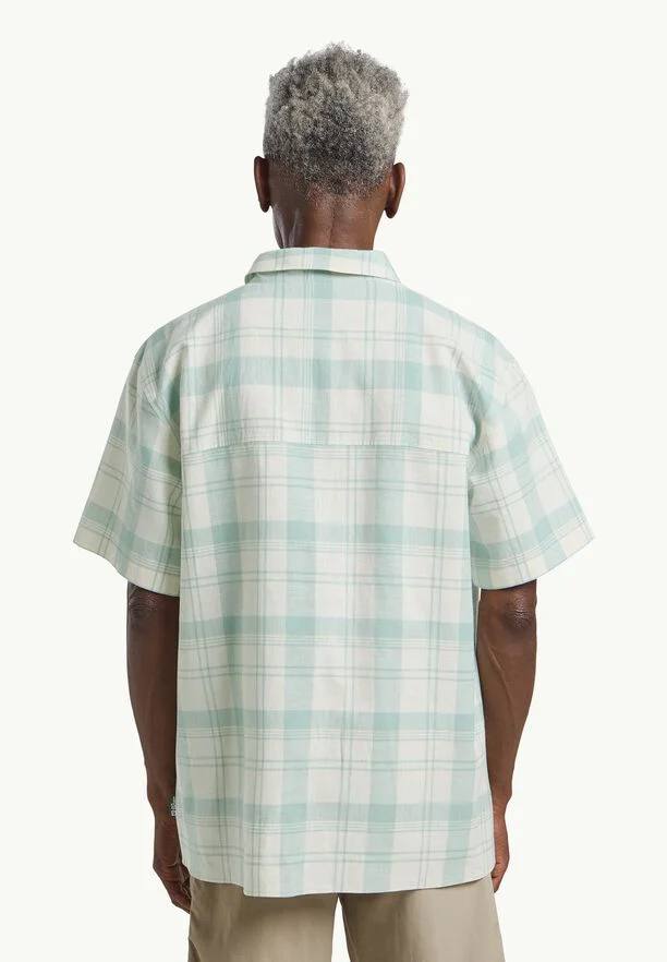 Jack Wolfskin Men's Great Plains Short Sleeve Shirt Check soft jade 02