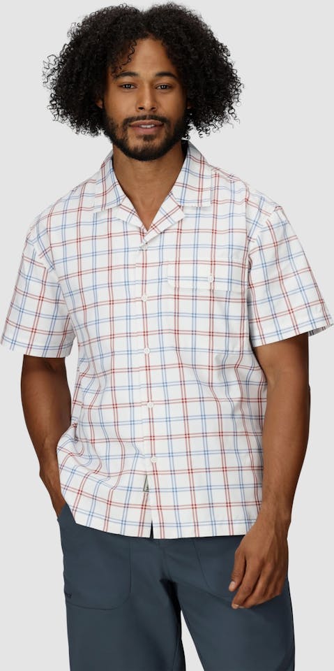 Marmot Men's AirExchange UPF 40 Camp Novelty Short-Sleeve Shirt Pearl Windowpane 02
