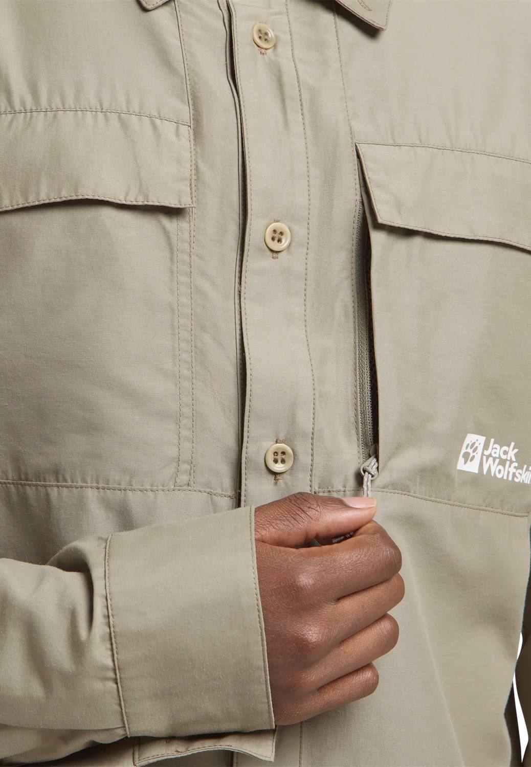 Jack Wolfskin Men's Barrier LS Shirt Stone 05