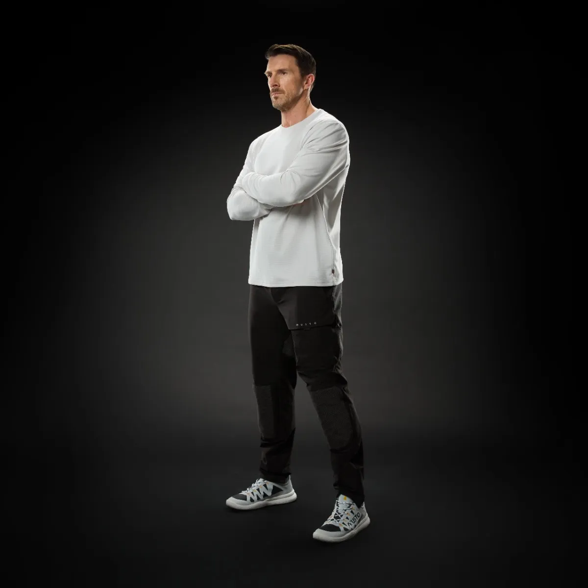 Musto Men's Evo Crew Sunblock Long Sleeve White 04