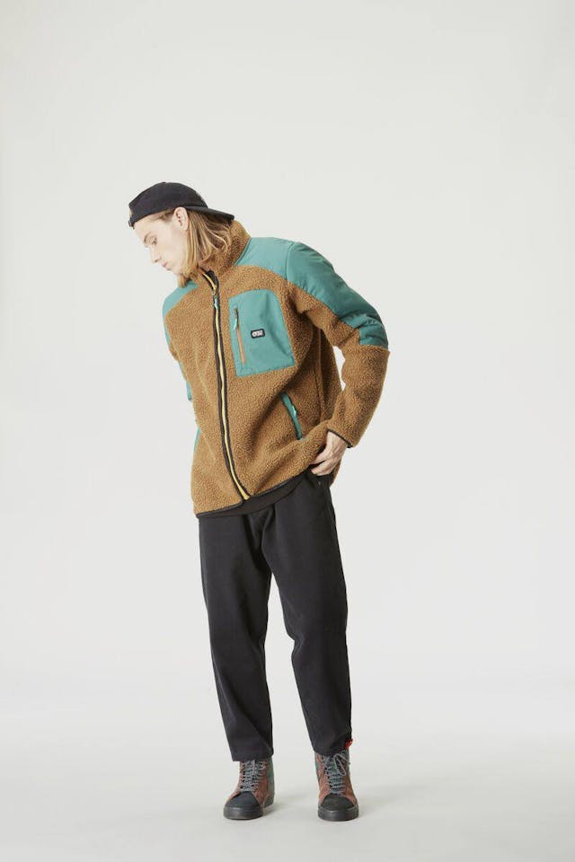 Picture Organic Clothing Quilchena Zip Fleece Ruskea/Vihreä 02