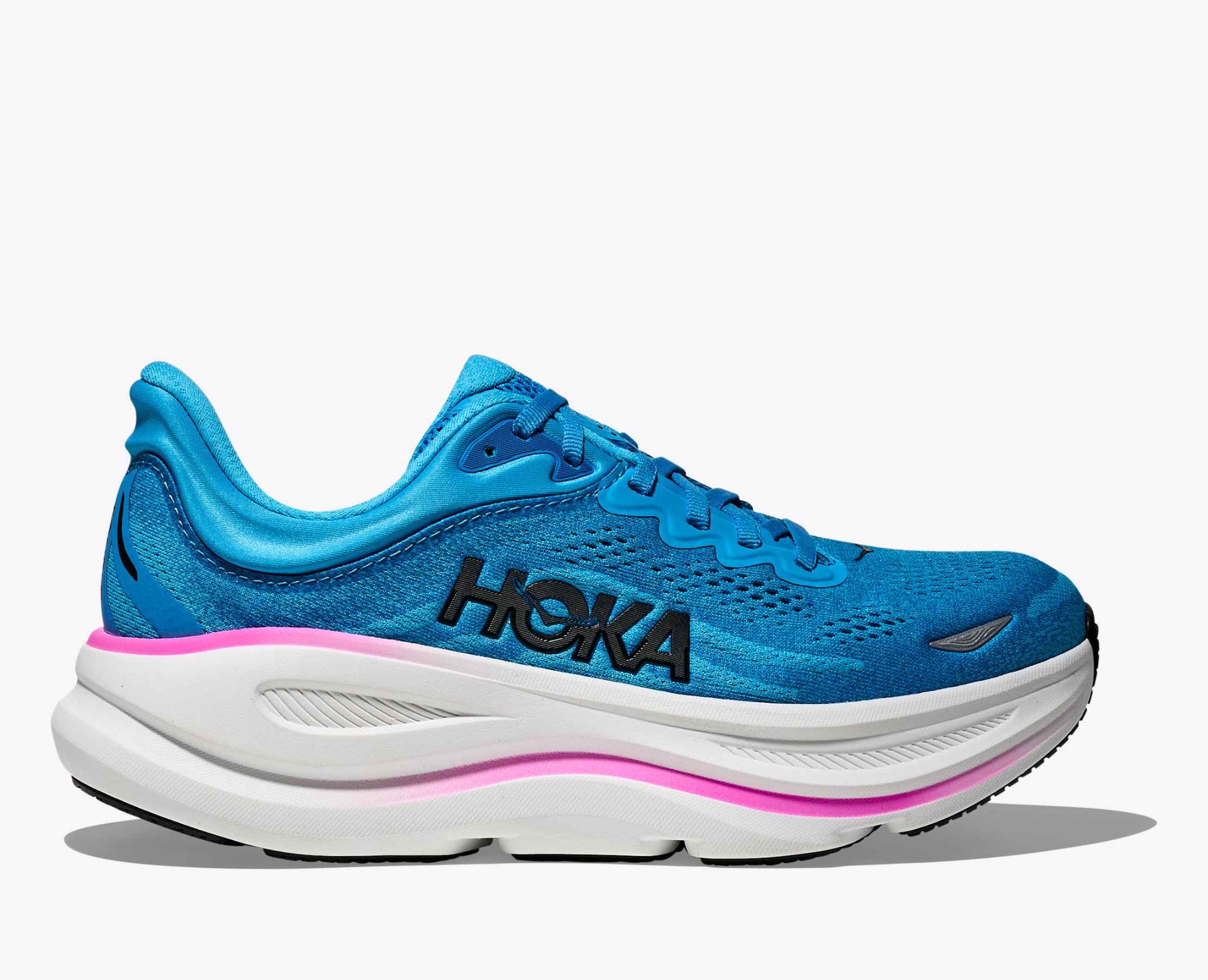 Hoka Women's Bondi 9 Skyward Blue / Neon Fuchsia 02