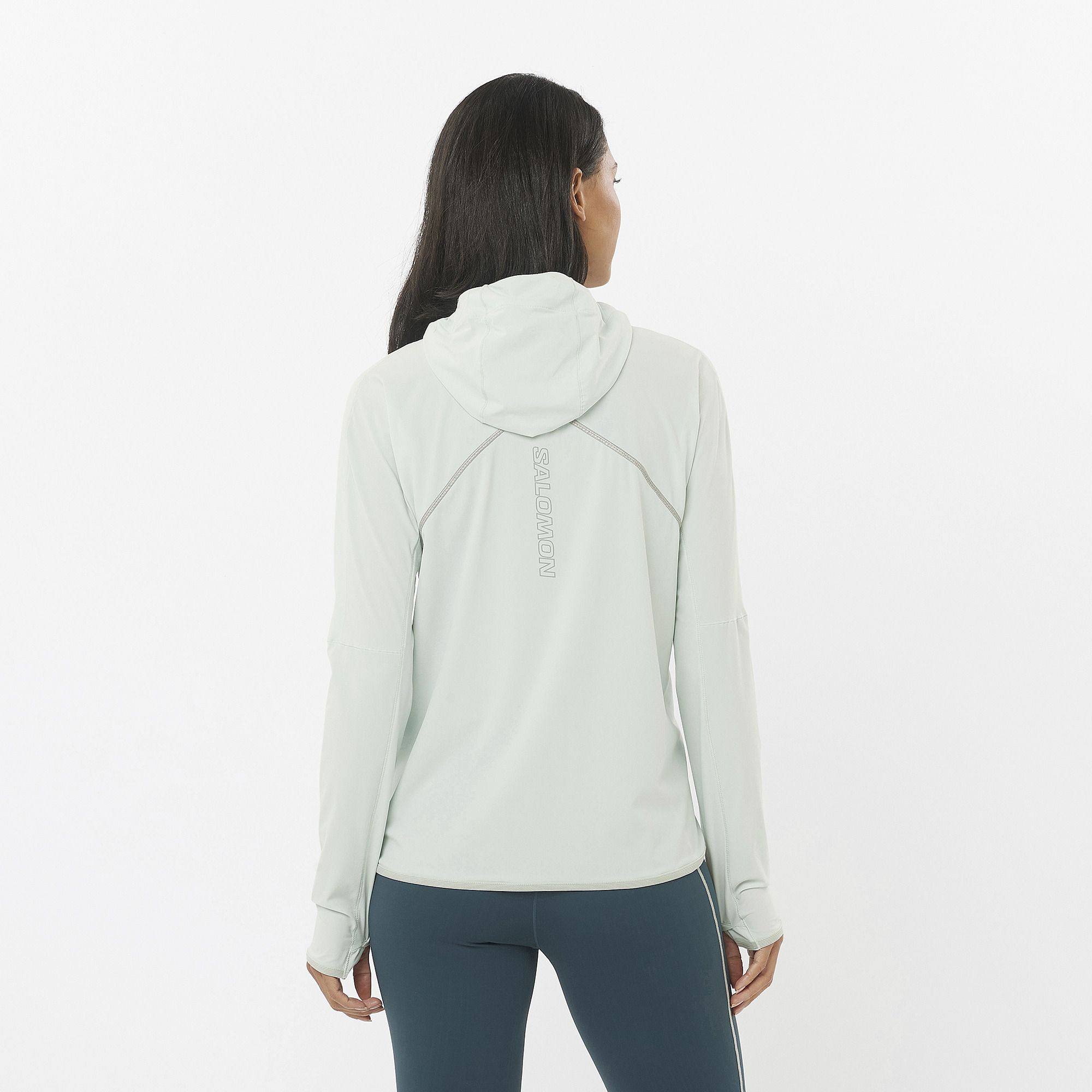 Salomon Women's Sense Aero Hybrid Half Zip Hoodie Light blue 06