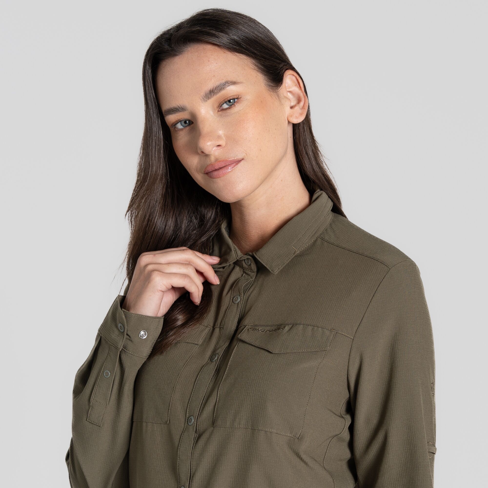 Craghoppers Women's Nosilife Pro III Long Sleeve Shirt Olive 05