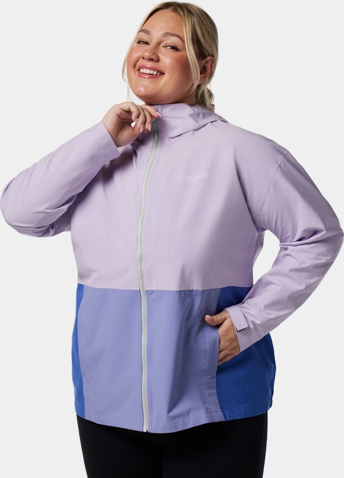 Cotopaxi Women's Cielo Rain Plus Jacket Moonbeam and Aster 01