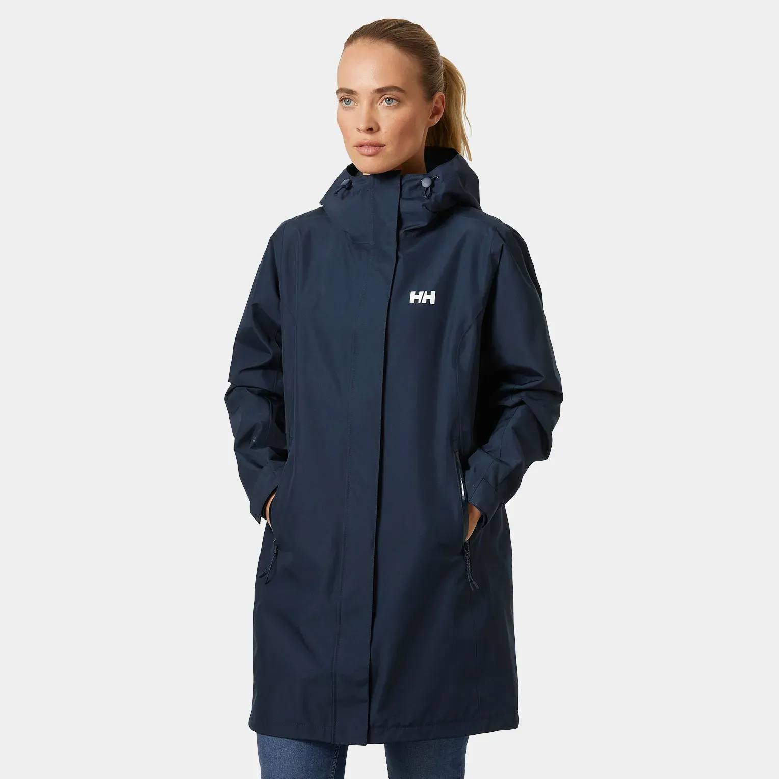 Helly Hansen Women's ACT Voyage Ocean Bound Raincoat Navy 02