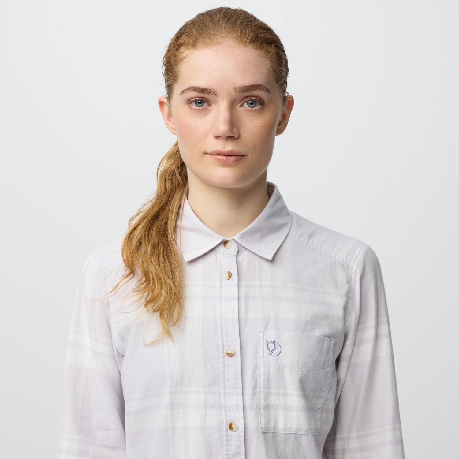 Fjällräven Women's Övik Lite Flannel Eggshell - Lavender Mist 09