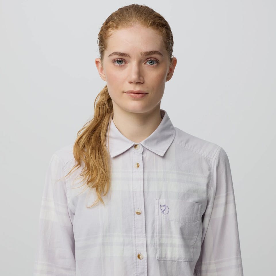 Fjällräven Women's Övik Lite Flannel Eggshell - Lavender Mist 09