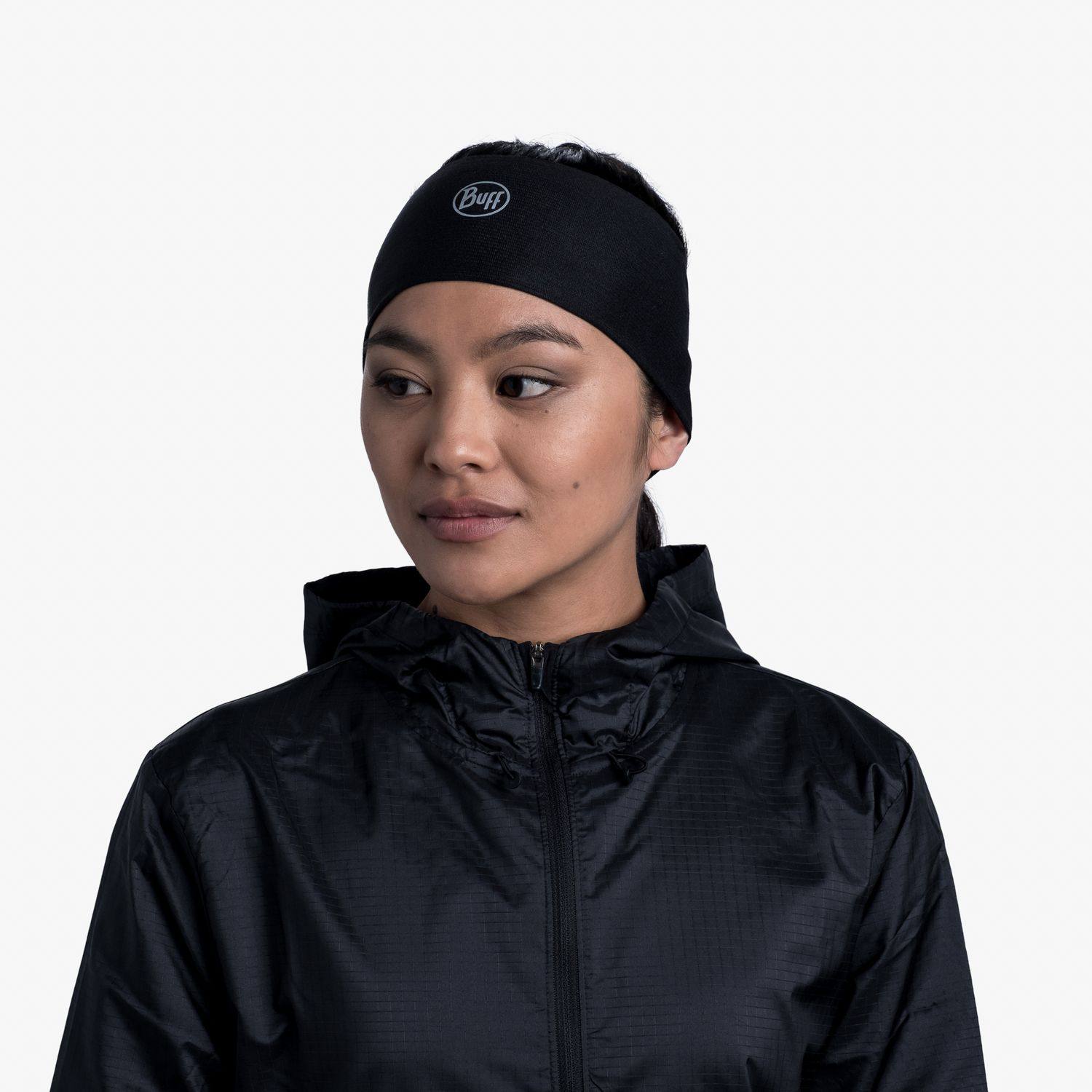 Buff Coolnet UV Wide Headband Black Solid  03