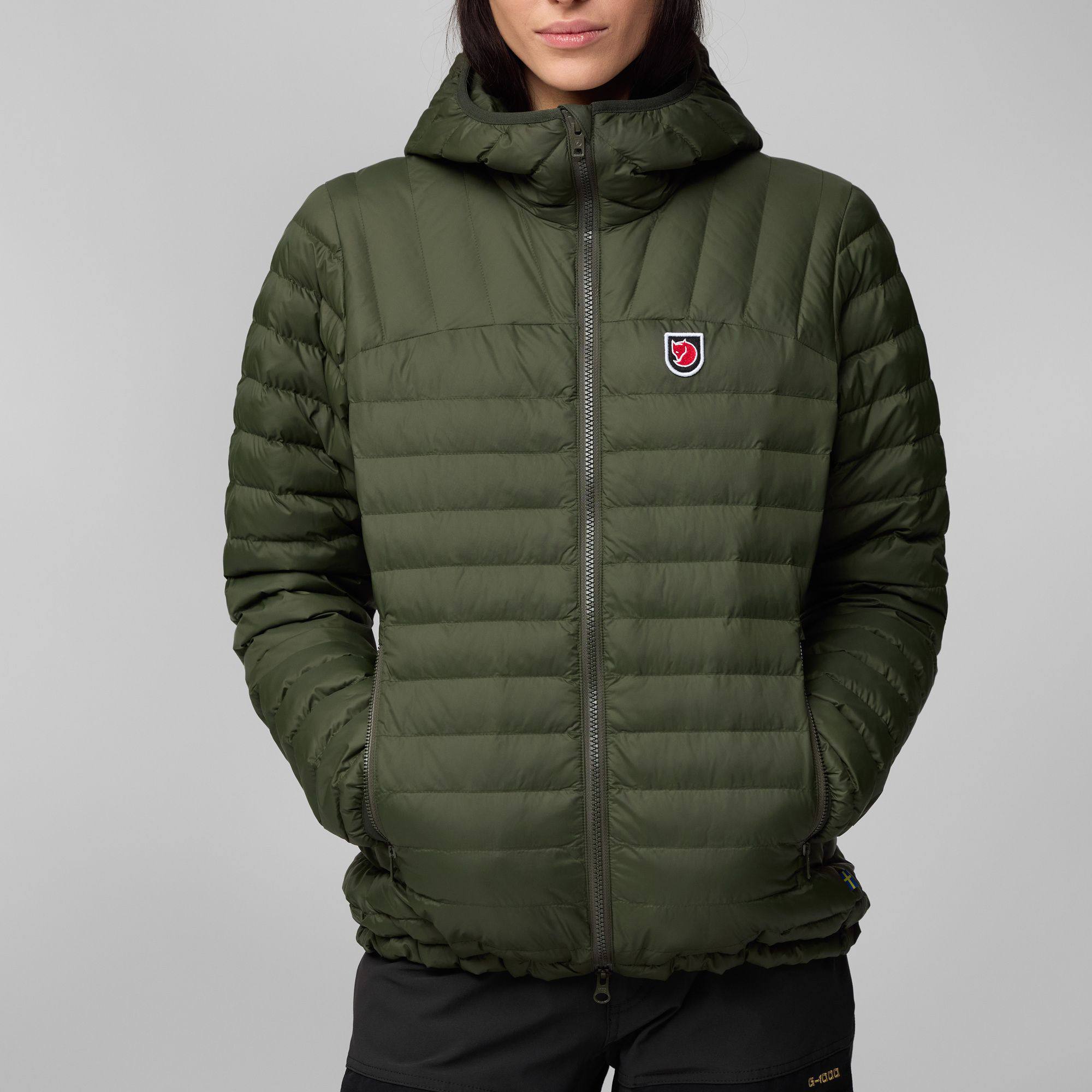 Fjällräven Women's Expedition Lätt Hoodie - Naisten kevyttoppatakki Deep Forest 13