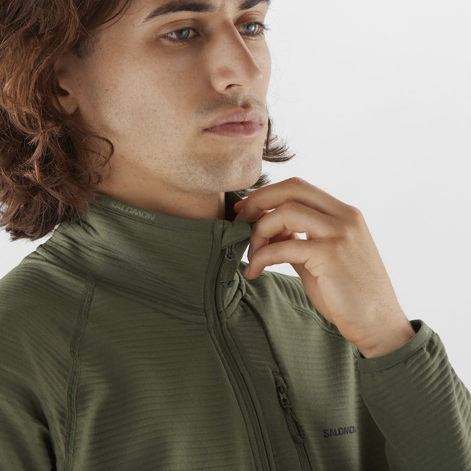 Salomon Men's Essential Lightwarm Full Zip Grape 03