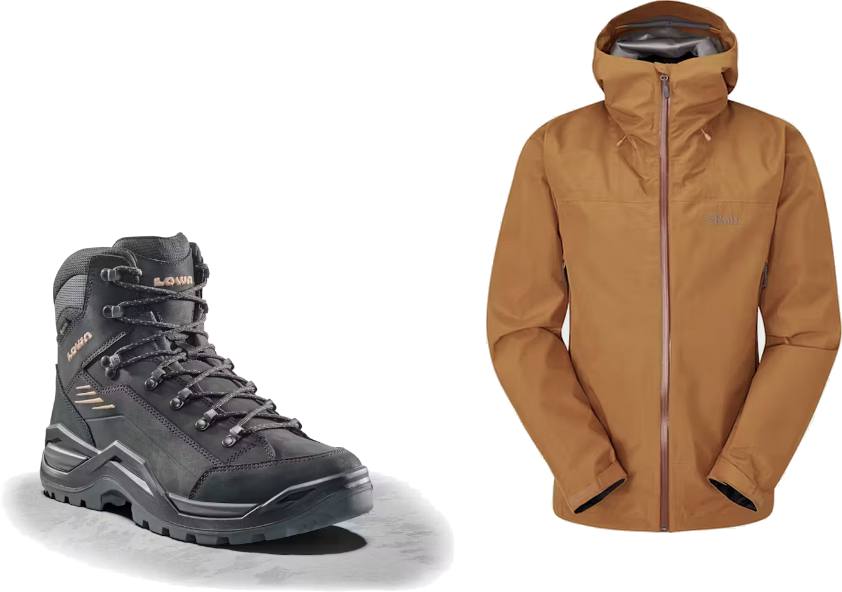 Rab Men's Namche GTX Jacket ja Lowa Men's Renegade Evo Mid GTX