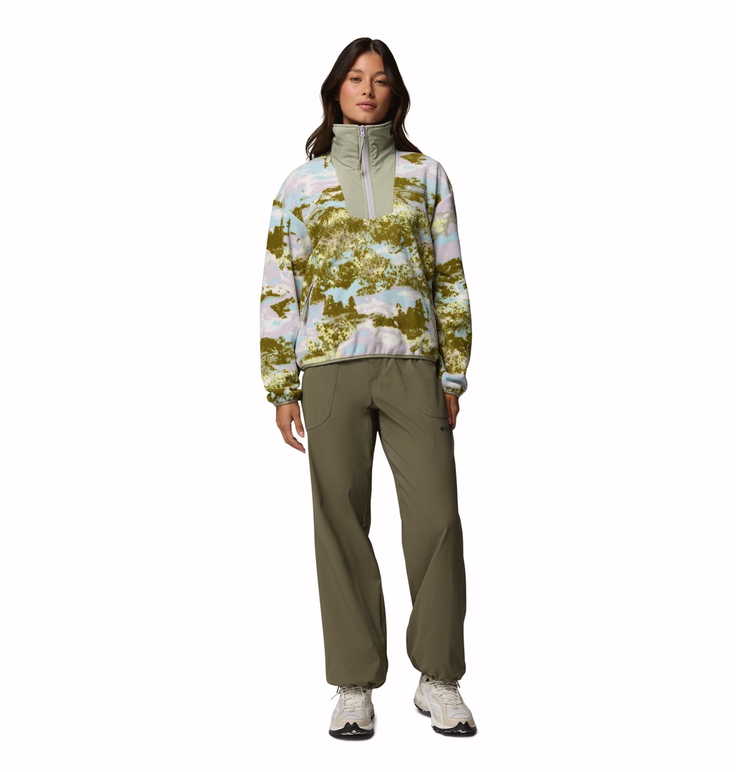 Columbia Women's Sequoia Grove Print Half Zip Fleece Citrus 06