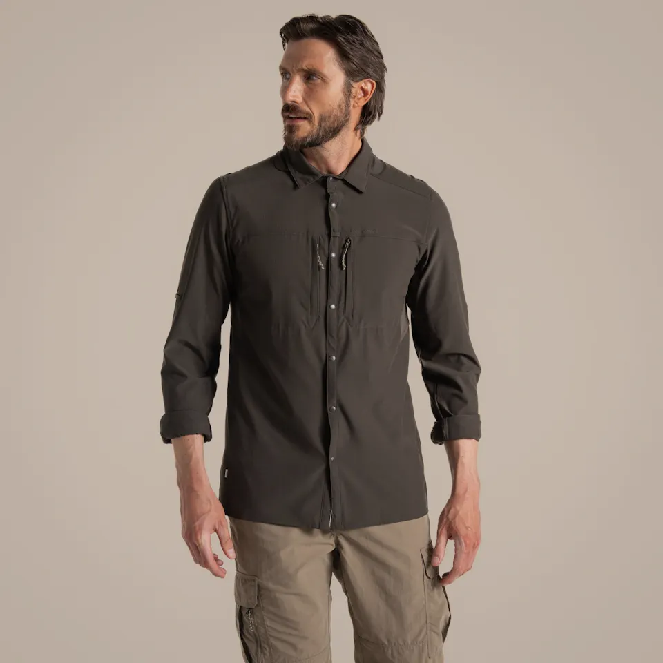 Craghoppers Men's Nosilife Pro Long Sleeved Shirt V Woodland Green 04