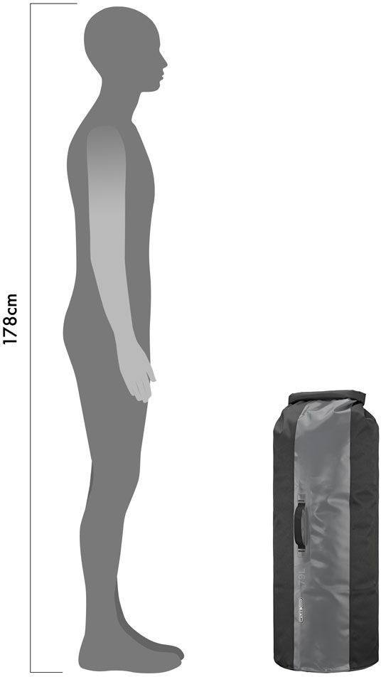 Ortlieb PS 490 -kuivasäkki, 79 litraa Harmaa 03