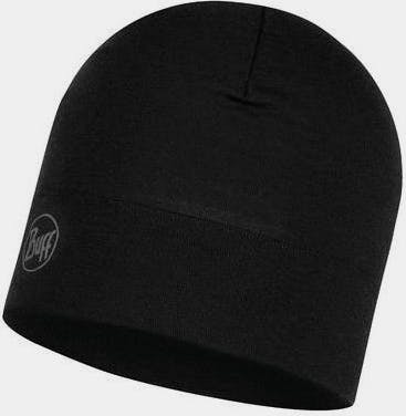 Buff Midweight Merino Hat Solid Black  01