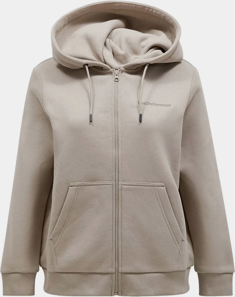Peak Performance Women's Original Small Logo Zip Hood Avid Beige 01
