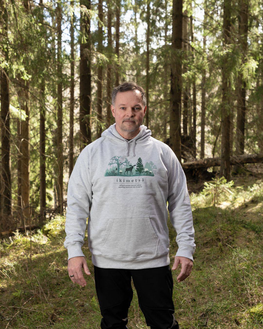 Metsä/Skogen Ikimetsä Hoodie, Printti Ash 02